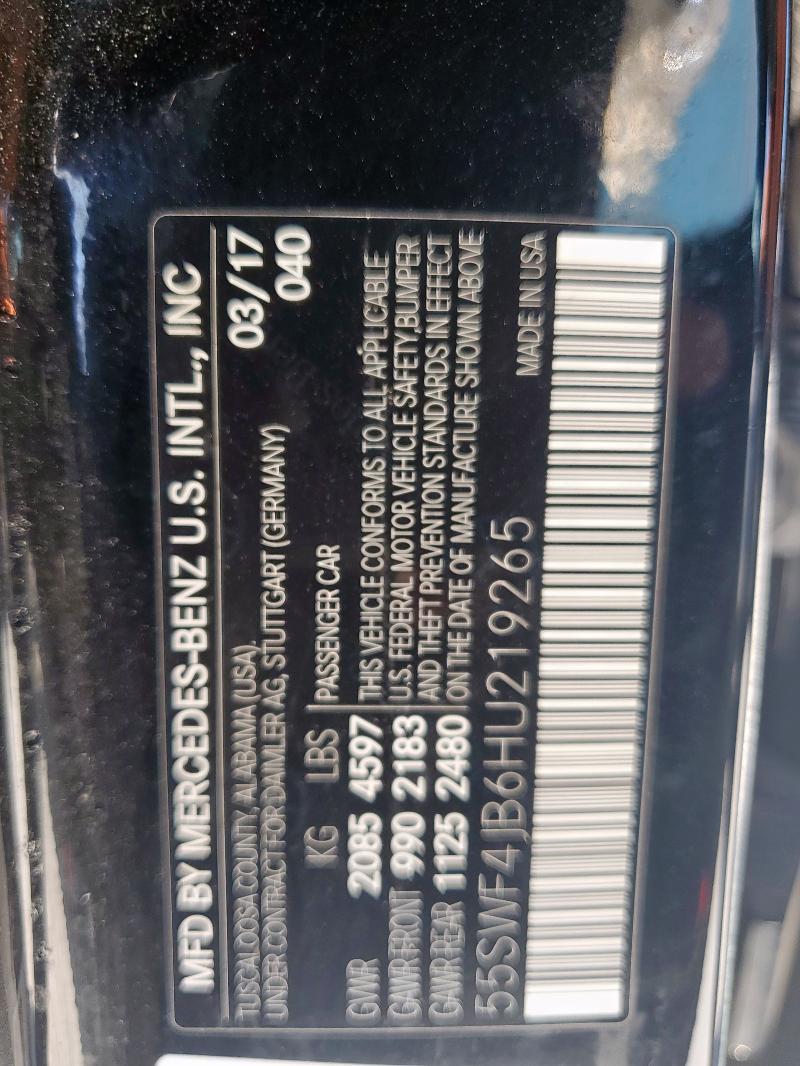 2017 MERCEDES-BENZ C 300 55SWF4JB6HU219265