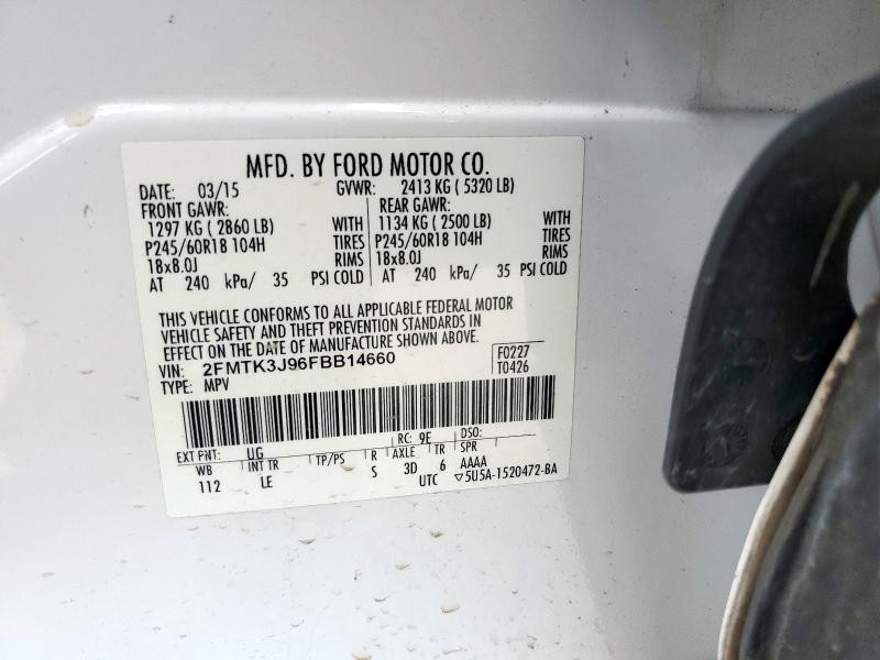 2015 FORD EDGE SEL 2FMTK3J96FBB14660