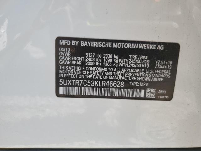 2019 BMW X3 SDRIVE30I 5UXTR7C53KLR46628