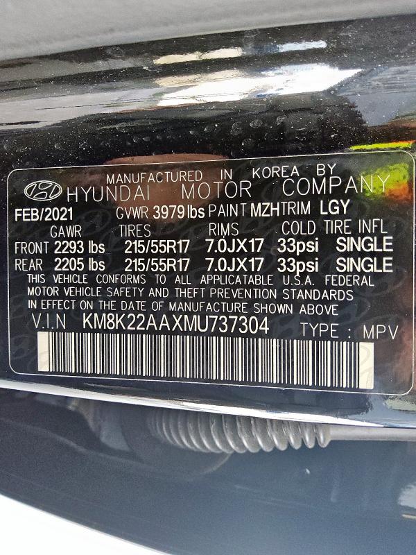 2021 HYUNDAI KONA SEL - KM8K22AAXMU737304