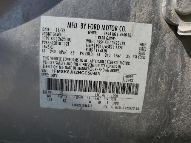 2022 FORD EXPLORER TIMBERLINE 1FMSK8JH2NGC50453