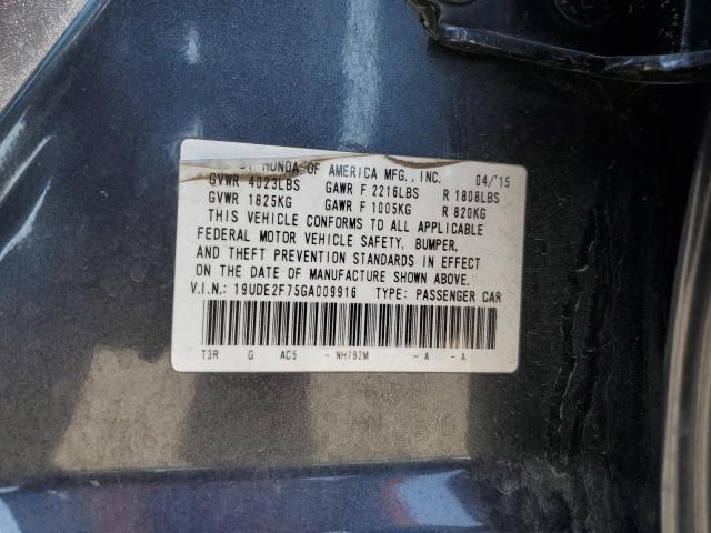 2016 ACURA ILX PREMIU 19UDE2F75GA009916