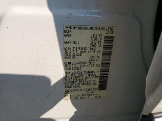 2018 NISSAN MURANO S 5N1AZ2MG7JN136459