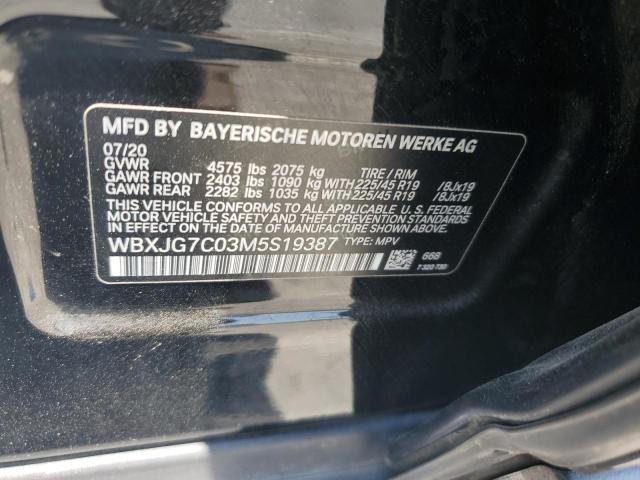 2021 BMW X1 SDRIVE2 WBXJG7C03M5S19387