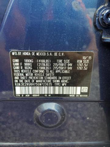 2016 HONDA HR-V EXL 3CZRU6H75GM723635