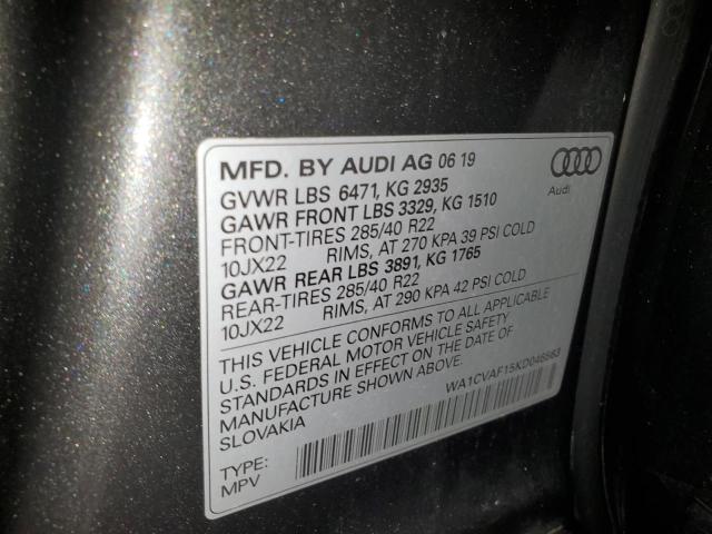 2019 AUDI Q8 PRESTIG WA1CVAF15KD046563
