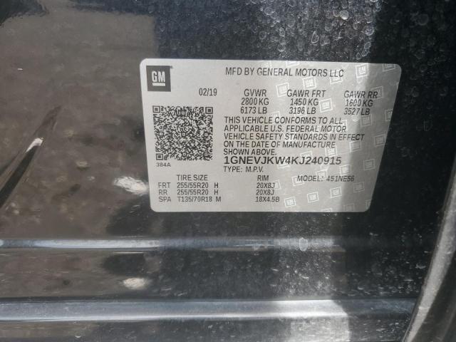 2019 CHEVROLET TRAVERSE H 1GNEVJKW4KJ240915