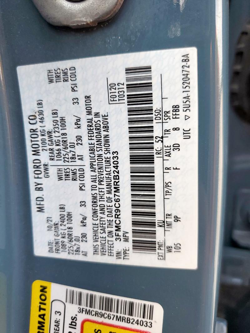 2021 FORD BRONCO SPO - 3FMCR9C67MRB24033