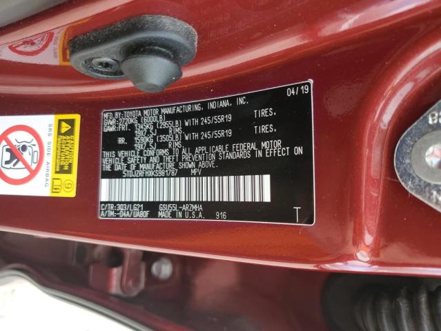 2019 TOYOTA HIGHLANDER - 5TDJZRFHXKS981787