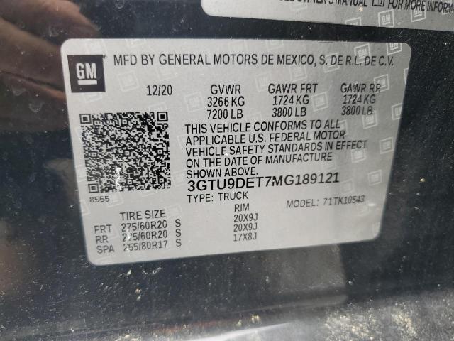 2021 GMC SIERRA K15 3GTU9DET7MG189121