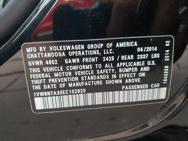 2014 VOLKSWAGEN PASSAT SE - 1VWBN7A30EC102820