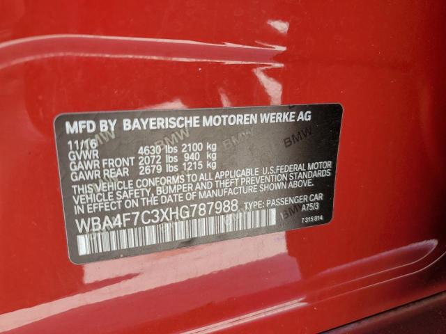 2017 BMW 430I GRAN WBA4F7C3XHG787988