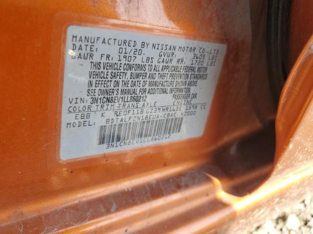 2020 NISSAN VERSA SV 3N1CN8EV1LL860212