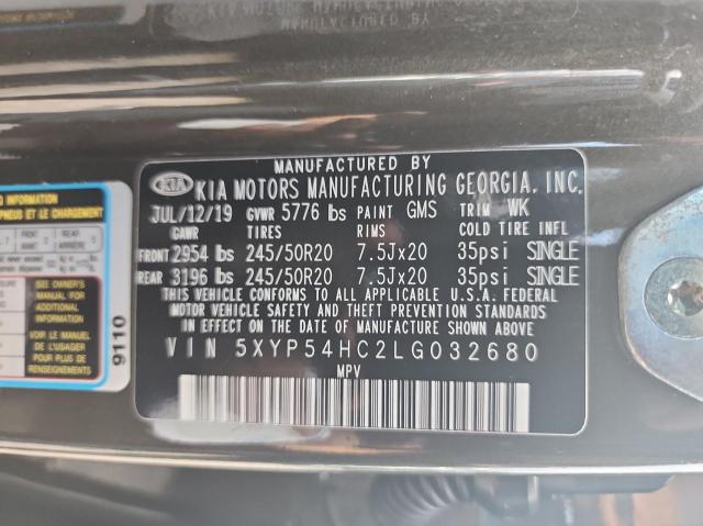 2020 KIA TELLURIDE SX 5XYP54HC2LG032680