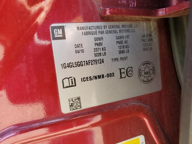 2010 BUICK ALLURE/LAC - 1G4GL5GG7AF279124