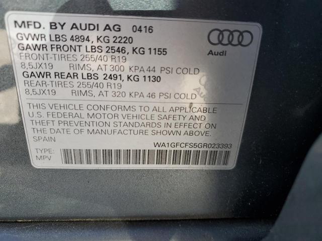 2016 AUDI Q3 PRESTIG WA1GFCFS5GR023393