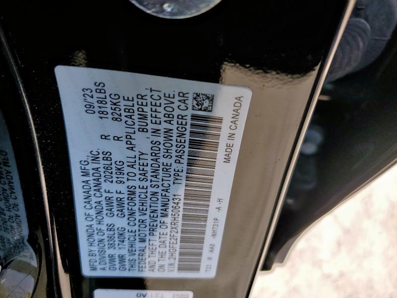 2024 HONDA CIVIC LX 2HGFE2F2XRH506431