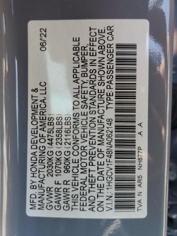 2022 HONDA ACCORD SPO - 1HGCV1F48NA062148