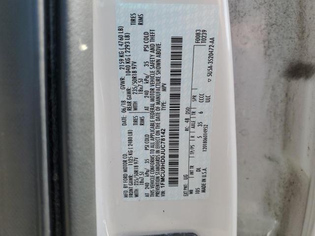 2018 FORD ESCAPE SEL 1FMCU9HD0JUC78142