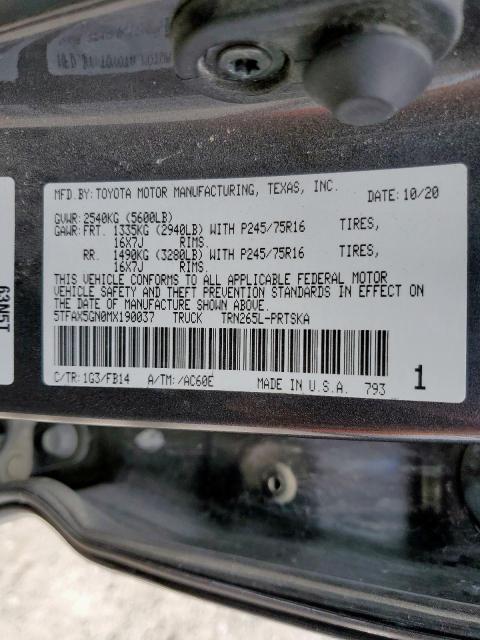 2021 TOYOTA TACOMA DOU 5TFAX5GN0MX190037