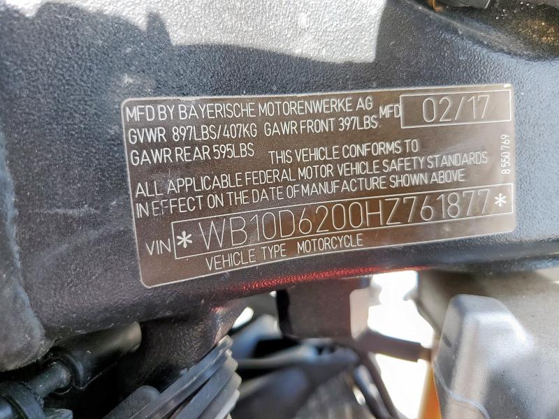 2017 BMW S 1000 R WB10D6200HZ761877