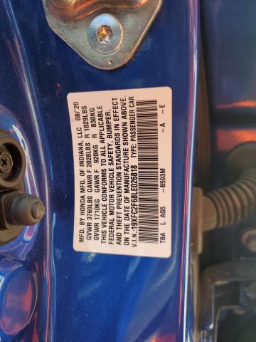 2020 HONDA CIVIC LX 19XFC2F68LE026818