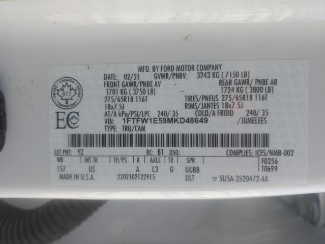 2021 FORD F150 SUPER - 1FTFW1E59MKD48649