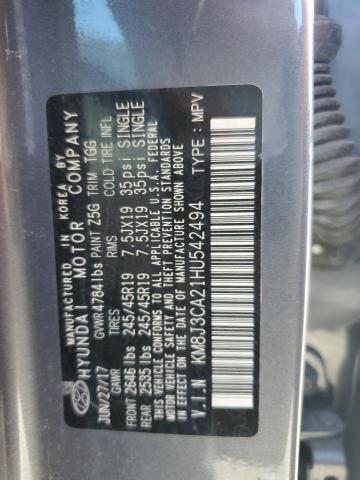 2017 HYUNDAI TUCSON LIM KM8J3CA21HU542494