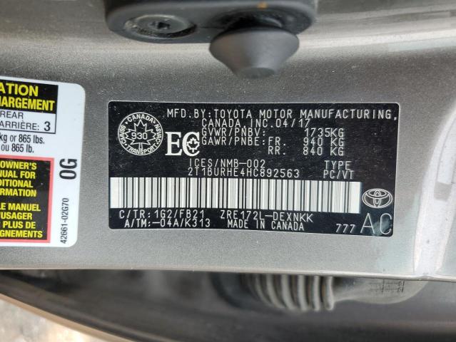 2017 TOYOTA COROLLA L - 2T1BURHE4HC892563
