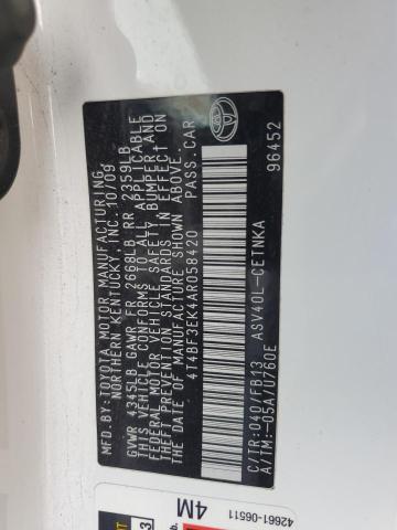 2010 TOYOTA CAMRY BASE - 4T4BF3EK4AR058420