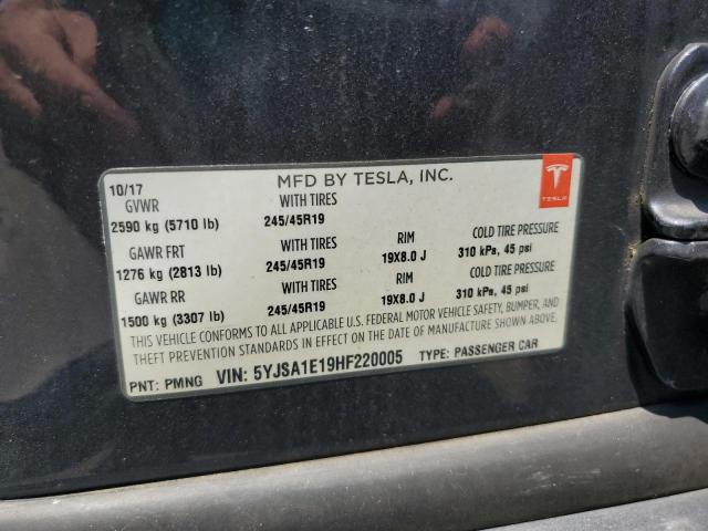 2017 TESLA MODEL S 5YJSA1E19HF220005