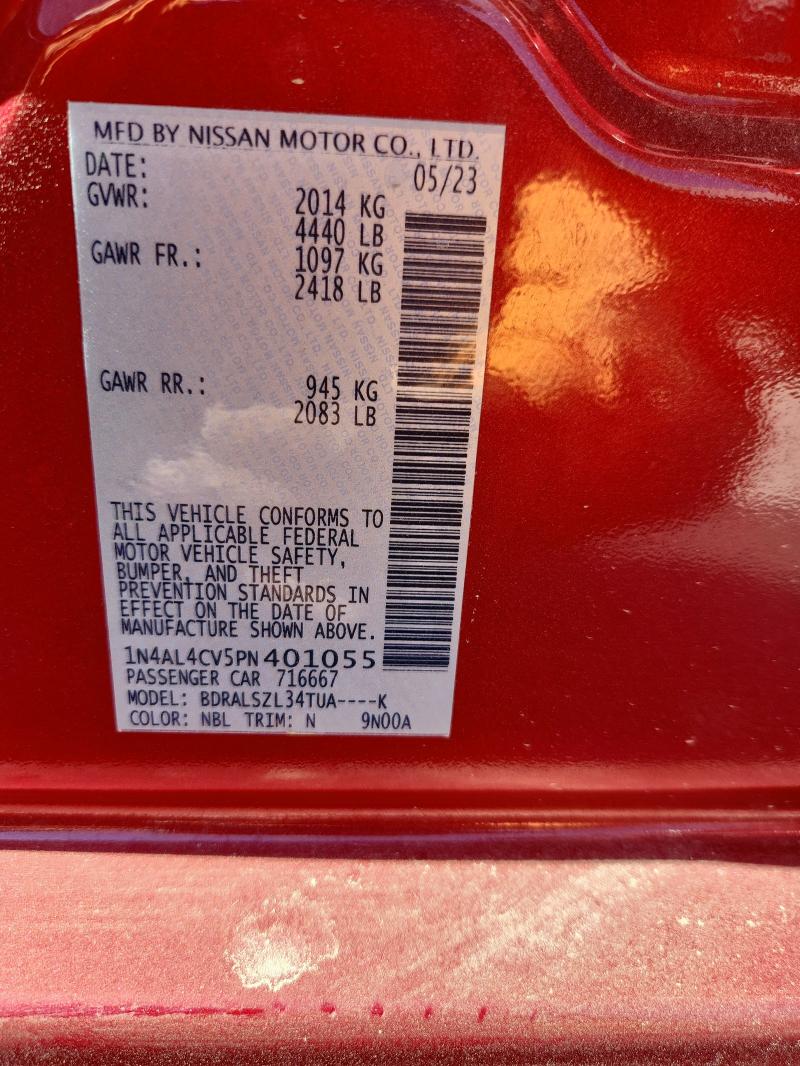 2023 NISSAN ALTIMA SR 1N4AL4CV5PN401055