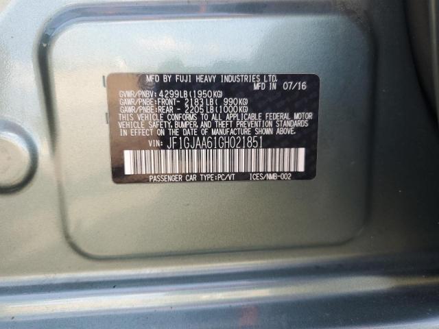 2016 SUBARU IMPREZA JF1GJAA61GH021851