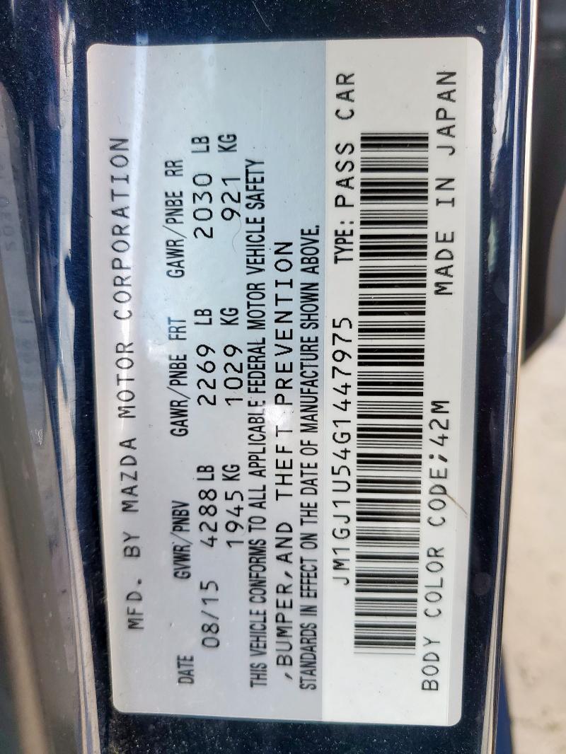 2016 MAZDA 6 SPORT JM1GJ1U54G1447975