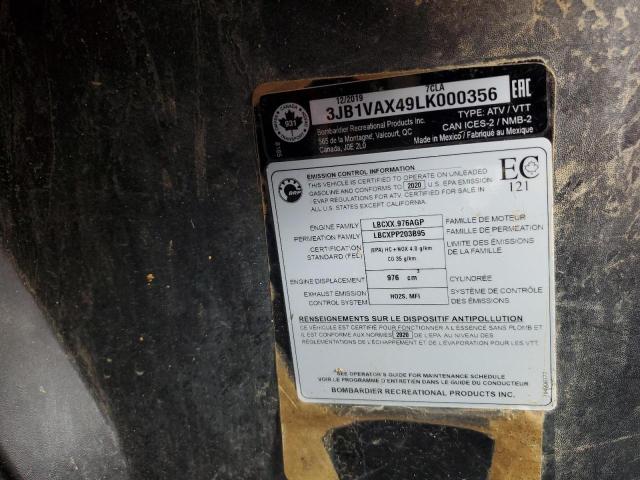 2020 CAN-AM MAVERICK 3JB1VAX49LK000356