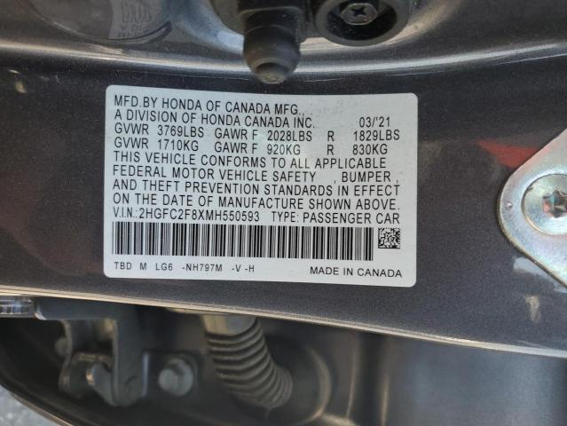 2021 HONDA CIVIC SPOR 2HGFC2F8XMH550593