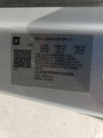 2019 CHEVROLET CAMARO LS 1G1FB1RXXK0124539