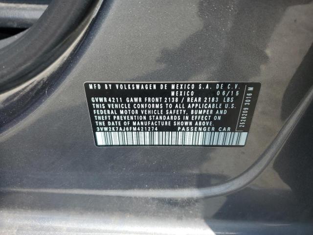 2015 VOLKSWAGEN JETTA BASE 3VW2K7AJ6FM421274