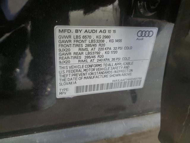2017 AUDI Q7 PREMIUM WA1LAAF74HD001784