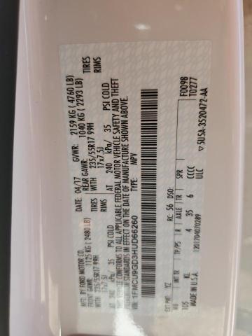 2017 FORD ESCAPE SE 1FMCU9GD3HUD66260