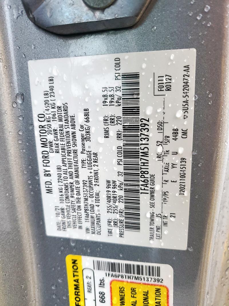 2021 FORD MUSTANG - 1FA6P8TH7M5137392