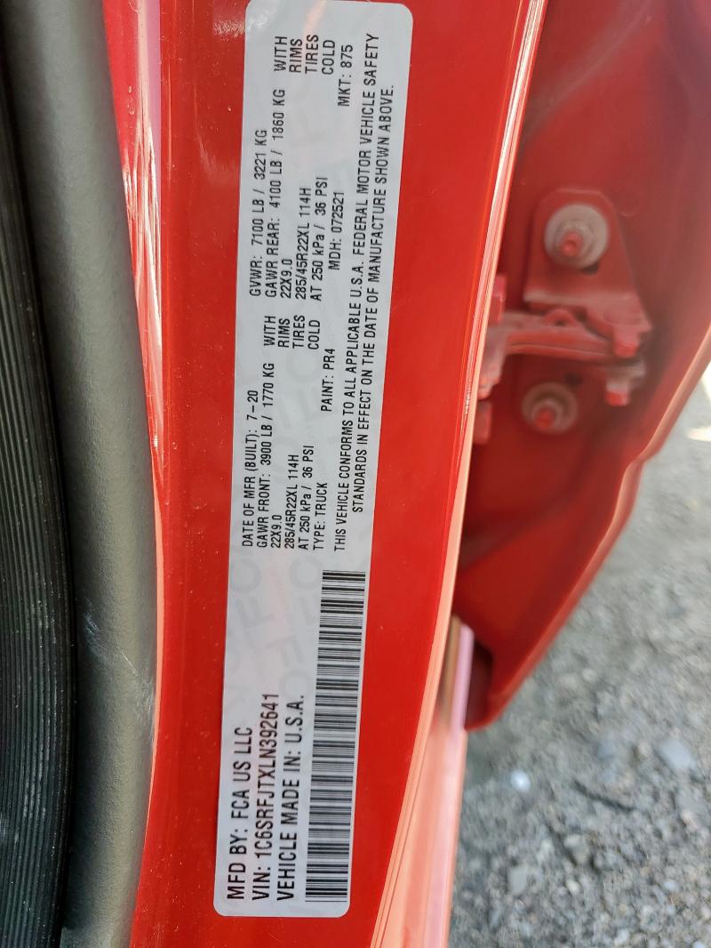 2020 RAM 1500 LARAM - 1C6SRFJTXLN392641