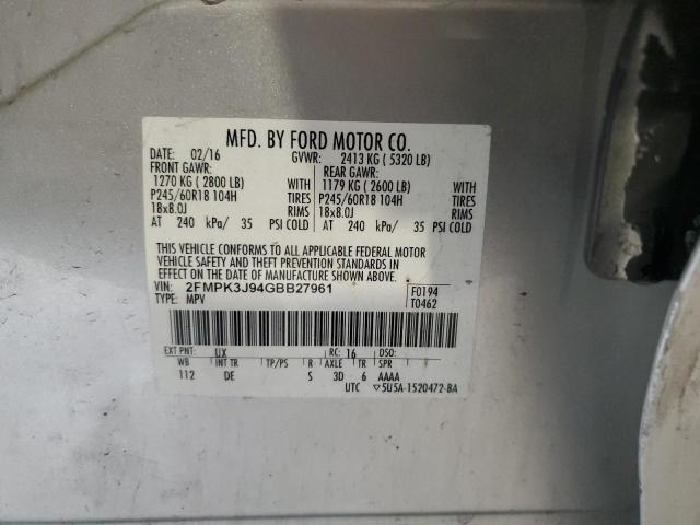 2016 FORD EDGE SEL 2FMPK3J94GBB27961