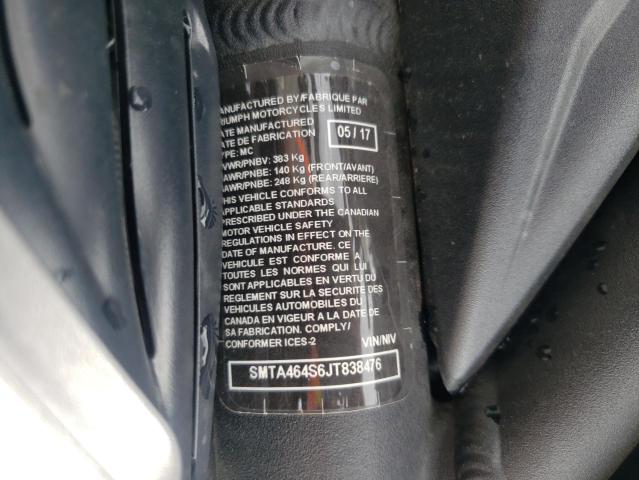 2018 TRIUMPH MOTORCYCLE STREET TRI SMTA464S6JT838476