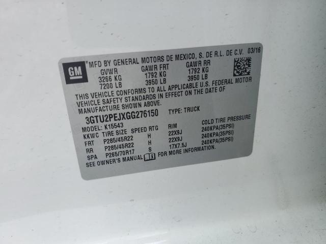 2016 GMC SIERRA K15 3GTU2PEJXGG276150