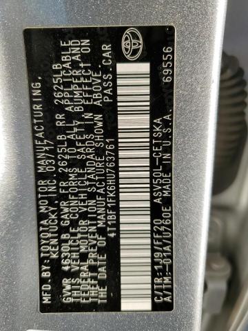 2017 TOYOTA CAMRY SE A 4T1BF1FK6HU763761