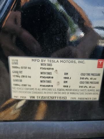 2015 TESLA MODEL S 5YJSA1E26FF115153
