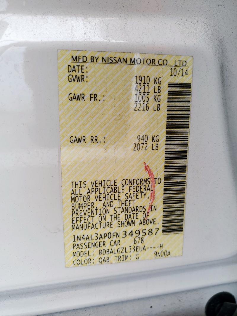 2015 NISSAN ALTIMA 2.5 - 1N4AL3AP0FN349587