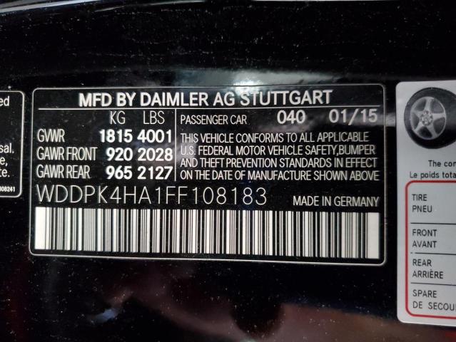 2015 MERCEDES-BENZ SLK 250 WDDPK4HA1FF108183