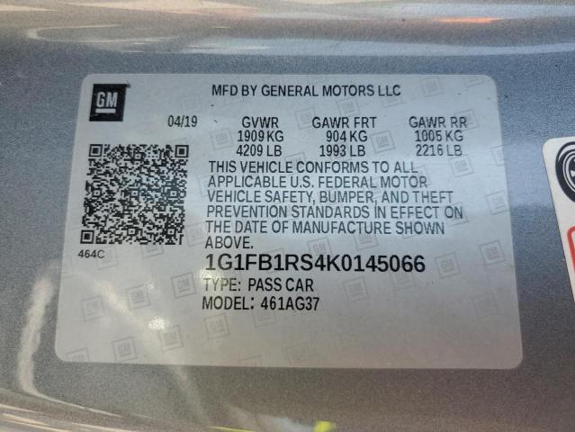 2019 CHEVROLET CAMARO LS - 1G1FB1RS4K0145066